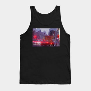 Light trails of cars at twilight in Canal Street in Manhattan, New York City Tank Top